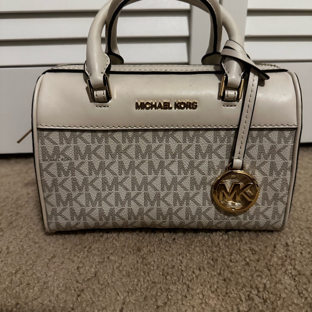 Michael Kors Cream and Gray Mini Bag